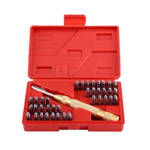 38pc Metal Punch Stempel Set Auto Punch Tool Kit mit Aufbewahrung Hülle Zum Markieren Weicher Metallleder Holz Kunststoff 38pc Metal Punch Stempel Set Auto Punch Tool Kit mit Aufbewahrung Hülle Zum Markieren Weicher Metallleder Holz Kunststoff von ANGGREK