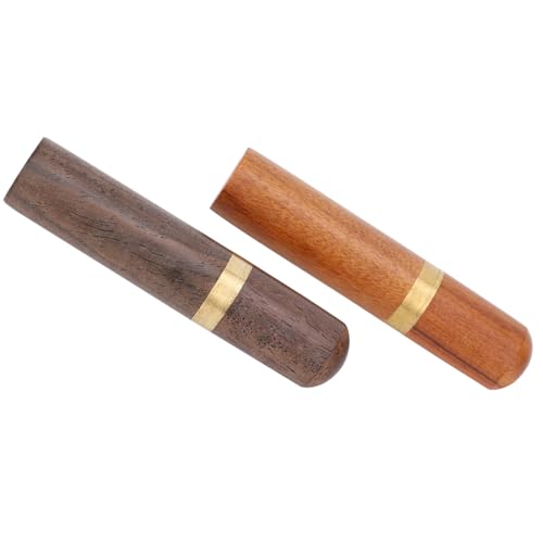 ANGGREK 2 PCs Ebony Rosewood Nadel Organizer Nadel Aufbewahrungsbox -Nadelkoffer für Handnähten -Handwerk Leder Nähen mit Antiken Holzbehälter (Ebenholz + Palisander) von ANGGREK