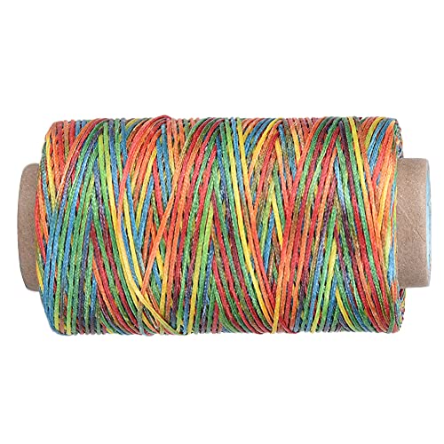 ANGGREK 250M Leder Handwerk Gewinde 150D Flach Gewachste Nähgarn für Leder Hand Nähte mit Hochfesten Polyester 6 Farben (Farbig) von ANGGREK