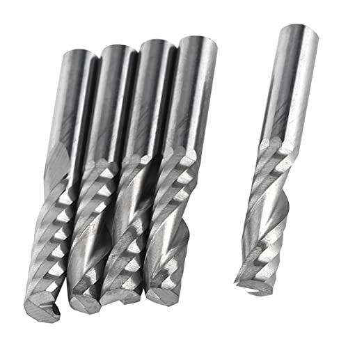 ANGGREK 5pcs 6mm Schaft -Wolfram -Carbid -Endmühlen CNC -Bit CNC Mahlen Bits CNC Router Bits Einzelflötenspiralschneider von ANGGREK