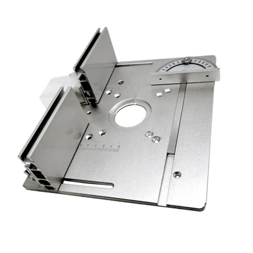 ANGGREK Aluminiumlegierung Frästischeinsatzplatte Werkbank Wendebrett mit 2 Befestigungslochgrößen 85x85mm & 70x60mm für Große Fräsen und Kleine Trimmer von ANGGREK
