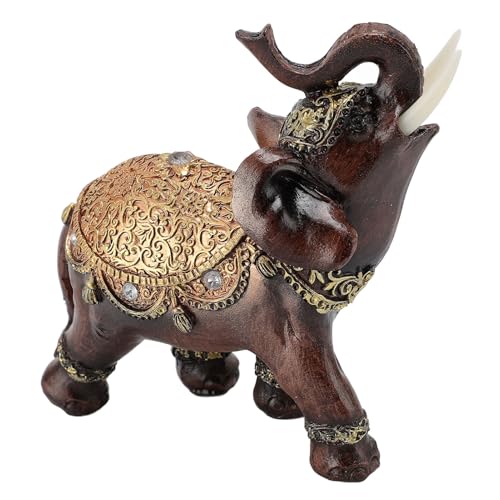 ANGGREK Elefantenstatuette, Wohlstandsymbolik, Entzückendes Zeremonielles Design, Premium -Harzmaterial für die Heimdekoration mit Eleganter Ergänzung, Einfache Platzierung (Große Größe) von ANGGREK
