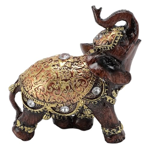 ANGGREK Elefantenstatuette, Wohlstandsymbolik, Entzückendes Zeremonielles Design, Premium -Harzmaterial für die Heimdekoration mit Eleganter Ergänzung, Einfache Platzierung (kleine Größe) von ANGGREK