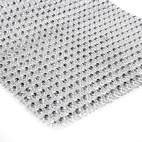 ANGGREK Sparkling -Mesh Ribbon Roll 10 Meter Silber Plastik Kunstkristall Hochzeitsdekor mit Elegantem Glamour für Party Geburtstagdekorationen von ANGGREK