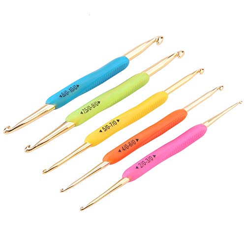 Häkelhaken Set, Aluminiumhäkelnadeln 5 Größen, Ergonomischer Gummigriff, Glattes Finish, Klare Größenmarkierungen, Ideal für das Handwerk von Enthusiasten, Zufällige Farbe, Vielseitig Häkelhaken Set, Aluminiumhäkelnadeln 5 Größen, Ergonomischer Gummigriff, Glattes Finish, Klare Größenmarkierungen, Ideal für das Handwerk von Enthusiasten, Zufällige Farbe, Vielseitig von ANGGREK