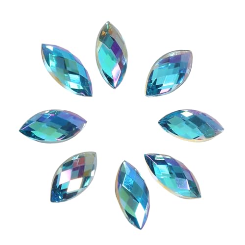 Kristall Strasssteine ​​500pcs, Horse Eye Form Decor, Sparkle Crystal, 5 Farben Erhältlich, Ideales Dekoratives Zubehör, Breite Anwendung, Packungsliste, Exquisites Kristall (Dunkelblau) von ANGGREK