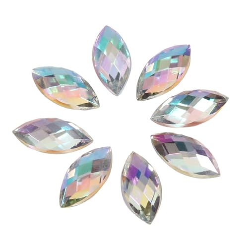 Kristall Strasssteine ​​500pcs, Horse Eye Form Decor, Sparkle Crystal, 5 Farben Erhältlich, Ideales Dekoratives Zubehör, Breite Anwendung, Packungsliste, Exquisites Kristall (WHITE) von ANGGREK