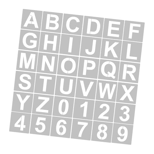 Schablonen -Kit, 62 Blätter mit -Handwerkendekoration, Wiederverwendbare Buchstabensvorlagen für die Malen an Holzmäntel Wall Tür, Tolles für Familie und Freunde, Geeignet Verschiedene (36pcs & 4 Schablonen -Kit, 62 Blätter mit -Handwerkendekoration, Wiederverwendbare Buchstabensvorlagen für die Malen an Holzmäntel Wall Tür, Tolles für Familie und Freunde, Geeignet Verschiedene (36pcs & 4 von ANGGREK