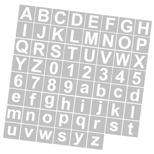 Schablonen -Kit, 62 Blätter mit -Handwerkendekoration, Wiederverwendbare Buchstabensvorlagen für die Malen an Holzmäntel Wall Tür, Tolles für Familie und Freunde, Geeignet Verschiedene (62pcs & 3 Schablonen -Kit, 62 Blätter mit -Handwerkendekoration, Wiederverwendbare Buchstabensvorlagen für die Malen an Holzmäntel Wall Tür, Tolles für Familie und Freunde, Geeignet Verschiedene (62pcs & 3 von ANGGREK