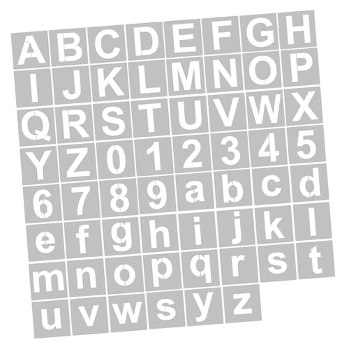 Schablonen -Kit, 62 Blätter mit -Handwerkendekoration, Wiederverwendbare Buchstabensvorlagen für die Malen an Holzmäntel Wall Tür, Tolles für Familie und Freunde, Geeignet Verschiedene (62pcs & 5 Schablonen -Kit, 62 Blätter mit -Handwerkendekoration, Wiederverwendbare Buchstabensvorlagen für die Malen an Holzmäntel Wall Tür, Tolles für Familie und Freunde, Geeignet Verschiedene (62pcs & 5 von ANGGREK
