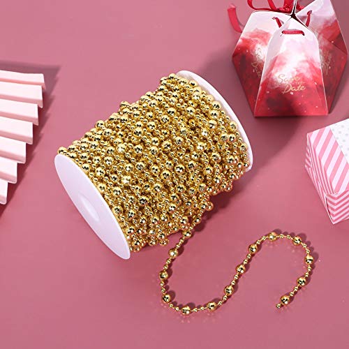 Vielseitige Dekoration Faux Pearl String Shiny DIY Perle für Weihnachten Hochzeit, Flexible und Leichte ABS -Faux Pearl String Wertvolle Kostüme mit Angelschnur, Geschnitten zu Custom (GOLD) von ANGGREK