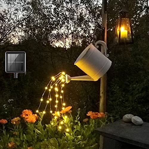 ANGMLN Solar-Lichterbündel Led, mit Fernbedienung, 2M Silberdraht Mirco Lichterkette wasserdichtes IP67 Lichterdraht gartendeko solar für Innen und Außen Warmweiß (keine Gießkanne) von ANGMLN