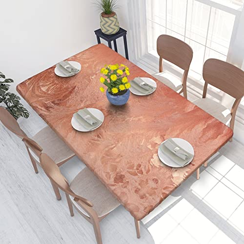 Tischdecke Rose Gold Kupfer Textur Metallic Wiederverwendbare Tischtuch Staubdicht Elastische Tischdecke Abwaschbare Tischdekoration 76x122 cm von ANGYANG