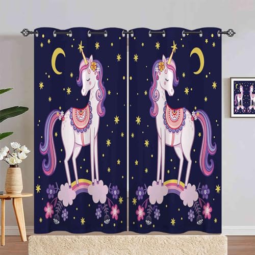 ANHOPE Einhorn Regenbogen Mond Stern Gardinen Blickdichte mit Ösen Kinder Mädchen Thermo Vorhänge Blackout Curtain Vorhang Wohnzimmer Schlafzimmer Verdunklungsvorhänge 2er Set H 229 x B 140 cm ANHOPE Einhorn Regenbogen Mond Stern Gardinen Blickdichte mit Ösen Kinder Mädchen Thermo Vorhänge Blackout Curtain Vorhang Wohnzimmer Schlafzimmer Verdunklungsvorhänge 2er Set H 229 x B 140 cm von ANHOPE