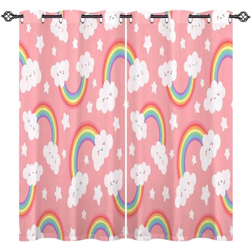 ANHOPE Rosa Hintergrund Regenbogen Wolke Verdunklungsvorhänge mit Ösen Blickdichte Gardinen Thermo Vorhänge Blackout Curtain Kinder Mädchen Wohnzimmer Schlafzimmer Vorhang 2er Set H 138 x B 107 cm ANHOPE Rosa Hintergrund Regenbogen Wolke Verdunklungsvorhänge mit Ösen Blickdichte Gardinen Thermo Vorhänge Blackout Curtain Kinder Mädchen Wohnzimmer Schlafzimmer Vorhang 2er Set H 138 x B 107 cm von ANHOPE
