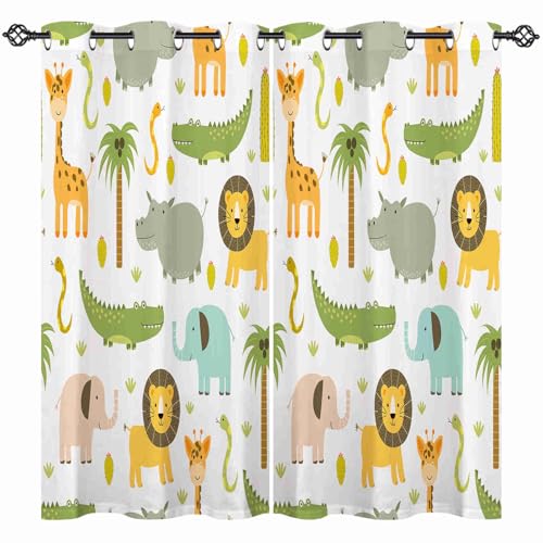 ANHOPE Safari Tier Löwe Elefant Blickdichte Gardinen mit Ösen Thermo Vorhänge Kinder Jungen Mädchen Vorhang Blackout Curtain Wohnzimmer Schlafzimmer Verdunklungsvorhänge 2er Set H 160 x B 107 cm ANHOPE Safari Tier Löwe Elefant Blickdichte Gardinen mit Ösen Thermo Vorhänge Kinder Jungen Mädchen Vorhang Blackout Curtain Wohnzimmer Schlafzimmer Verdunklungsvorhänge 2er Set H 160 x B 107 cm von ANHOPE