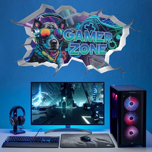 ANHUIB Gamer Zone Wandtattoo Hund Gamer Wandaufkleber Kinderzimmer Junge Wandsticker 3D Gaming Jungen Wandsticker Gamer Zimmer Wandaufkleber Jugendzimmer Junge Wandsticker für Schlafzimmer Spielzimmer ANHUIB Gamer Zone Wandtattoo Hund Gamer Wandaufkleber Kinderzimmer Junge Wandsticker 3D Gaming Jungen Wandsticker Gamer Zimmer Wandaufkleber Jugendzimmer Junge Wandsticker für Schlafzimmer Spielzimmer von ANHUIB