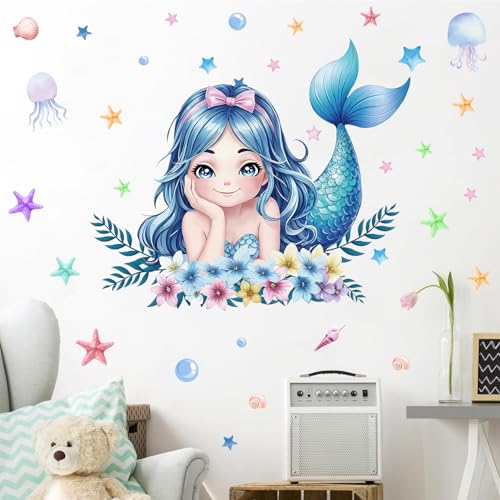 ANHUIB Meerjungfrauen Wandaufkleber Wandtattoo Meer Bunte Wandsticker Kinderzimmer Mädchen Wandtattoo Unter Dem Meer Wandaufkleber Unterwasserwelt Wanddeko für Babyzimmer Schlafzimmer Badezimmer ANHUIB Meerjungfrauen Wandaufkleber Wandtattoo Meer Bunte Wandsticker Kinderzimmer Mädchen Wandtattoo Unter Dem Meer Wandaufkleber Unterwasserwelt Wanddeko für Babyzimmer Schlafzimmer Badezimmer von ANHUIB