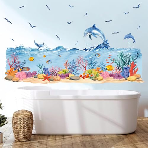 ANHUIB Wandaufkleber Kinderzimmer Unterwasser Wandtattoo Unter dem Meer Fisch Wandaufkleber Ozean Delfin Fisch Ozeanwelle Möwen Wandsticker Kinderzimmer Junge Mädchen Babyzimmer Badezimmer Wanddeko ANHUIB Wandaufkleber Kinderzimmer Unterwasser Wandtattoo Unter dem Meer Fisch Wandaufkleber Ozean Delfin Fisch Ozeanwelle Möwen Wandsticker Kinderzimmer Junge Mädchen Babyzimmer Badezimmer Wanddeko von ANHUIB
