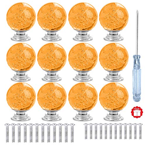 anjuu 12 PCS 30 mm Runde Form Blase Kristall Glas Möbelknopf mit Schrauben Schublade Knopf Pull Griff verwendet für Küche, Kommode, Tür, Schrank bernsteinfarben anjuu 12 PCS 30 mm Runde Form Blase Kristall Glas Möbelknopf mit Schrauben Schublade Knopf Pull Griff verwendet für Küche, Kommode, Tür, Schrank bernsteinfarben von ANJUU