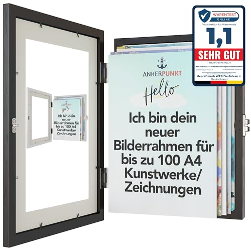 ANKERPUNKT Bilderrahmen Kinderzeichnungen A4 für bis zu 100 gemalte Bilder Zeichnungen - Kinder Kunstrahmen Frontöffnung Wechselrahmen aus Holz - Geschenke für Mama, Papa, Oma, Opa ANKERPUNKT Bilderrahmen Kinderzeichnungen A4 für bis zu 100 gemalte Bilder Zeichnungen - Kinder Kunstrahmen Frontöffnung Wechselrahmen aus Holz - Geschenke für Mama, Papa, Oma, Opa von ANKERPUNKT