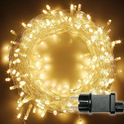 ANKOUJA LED Lichterkette Außen & Innen 23m 200LED IP44 Wasserdicht Lichterkette Strombetrieben, 8 Modi, Fairy Lights für Garten, Hochzeit, Party, Weihnachtsdeko, Warmweiß… von ANKOUJA
