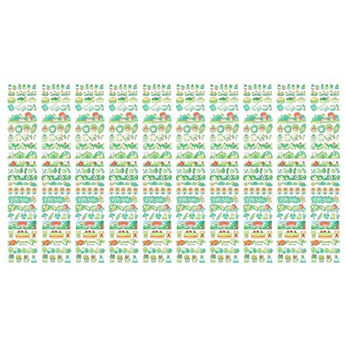 10 Blatt Long Strip Pet Tape Sharing Aufkleber Netter Cartoon kleine Dekorationsaufkleber für Kalender (Groß gegrillt) von ANKROYU