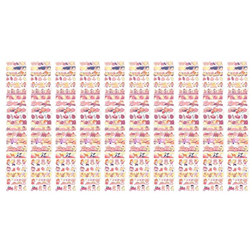 10 Blatt Long Strip Pet Tape Sharing Aufkleber Netter Cartoon kleine Dekorationsaufkleber für Kalender (Herbsternte und Winterlagerung) von ANKROYU
