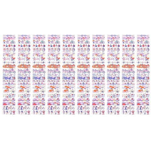 10 Blatt Long Strip Pet Tape Sharing Aufkleber Netter Cartoon kleine Dekorationsaufkleber für Kalender (Mitternachtstraum) von ANKROYU