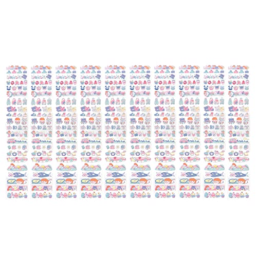 10 Blatt Long Strip Pet Tape Sharing Aufkleber Netter Cartoon kleine Dekorationsaufkleber für Kalender (Outing -Liebeslied) von ANKROYU