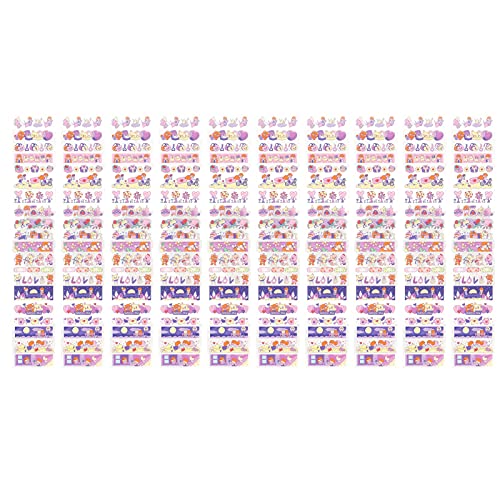 10 Blatt Long Strip Pet Tape Sharing Aufkleber Netter Cartoon kleine Dekorationsaufkleber für Kalender (Süße Liebe und Herz) von ANKROYU