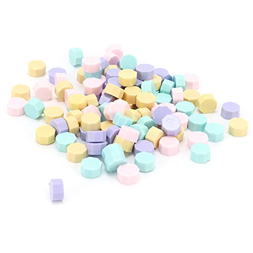 100 pcs dichtungswachs Perlen achteckige DIY -Stempel Wach Seal Kit Premium Handwerk Klebstoff Wachspartikel lebendige Farben Schnell Schmelze für Einladungen Hüllbande e 36G von ANKROYU