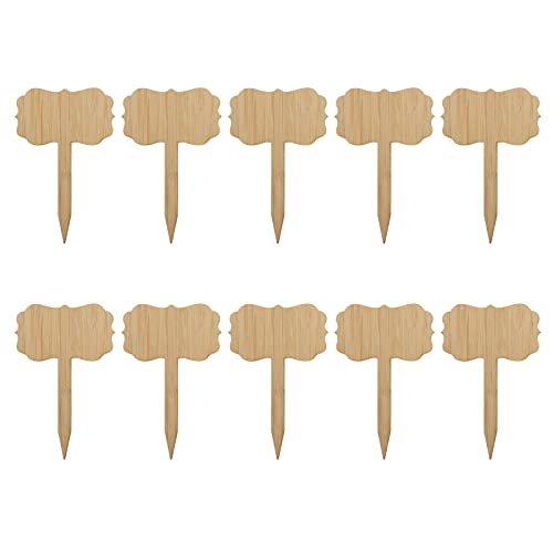 10pcs Bambuspflanzetiketten Gartenmarkierungen Wetterfestes Schreiben glänzender Dekorationsschilder für Kräuter Gemüse Blumengarten organisieren (Spitze) von ANKROYU