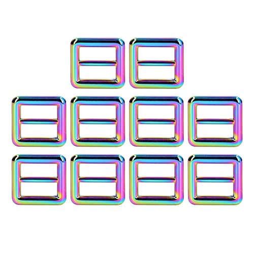 10pcs Verstellbare Schleife Schnüre bequeme Verwendung hoher Praktikabilität Anti -Rost -Rost Rost Metall Glide Schnallen für DIY -Handwerkstaschen (20 mm) von ANKROYU