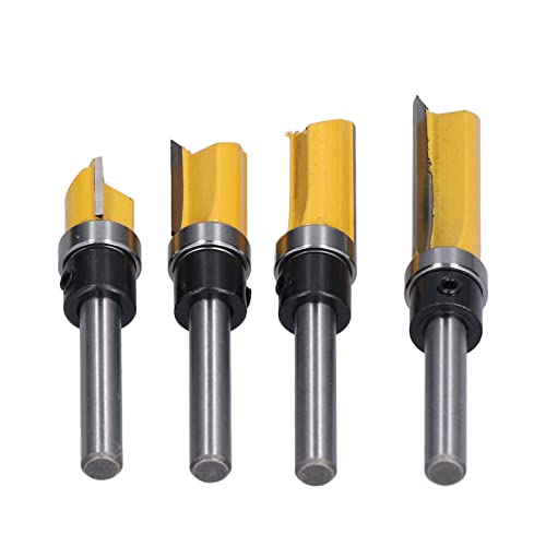4Pcs bündig Trimm Router Bit muster Gerade Lager Fräser 1/2Zoll Durchmesser 1/4Zoll Schaft 4Pcs bündig Trimm Router Bit muster Gerade Lager Fräser 1/2Zoll Durchmesser 1/4Zoll Schaft von ANKROYU