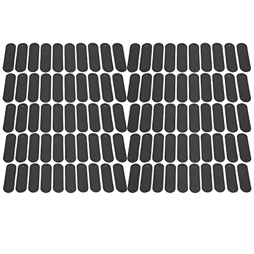 ANKROYU 100pcs Premium PU Lederhäkeln -Etiketten nähen Tags für handgefertigte Handwerks -DIY -Bekleidungsbeutel Hats Home Textiles 4.5x1.2 cm langlebige Verzierung (Schwarz) von ANKROYU