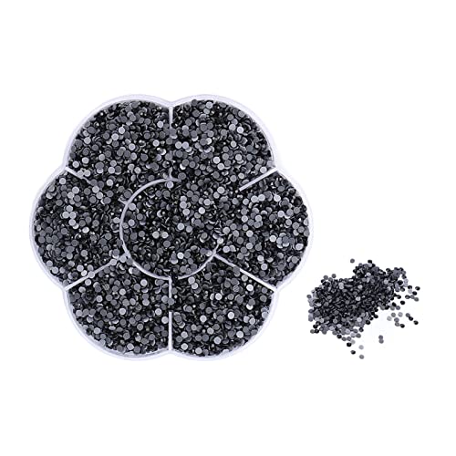 ANKROYU 14400pcs Glasversesteine glänzende glänzende transparente DIY -Nagelkunstdekorationen mit Hitzefixkleber für Kleidungsschuhe Handtaschen und Handwerksprojekte (S601-Black) von ANKROYU