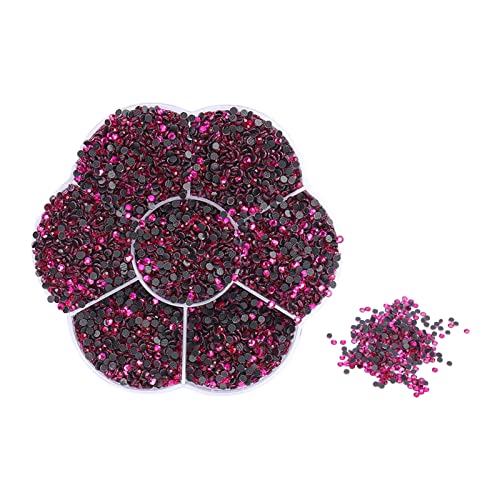 ANKROYU 14400pcs Glasversesteine glänzende glänzende transparente DIY -Nagelkunstdekorationen mit Hitzefixkleber für Kleidungsschuhe Handtaschen und Handwerksprojekte (S601-Peach Rot) von ANKROYU