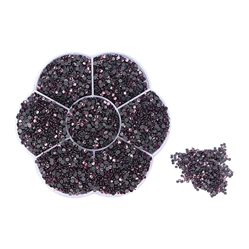 ANKROYU 14400pcs Glasversesteine glänzende glänzende transparente DIY -Nagelkunstdekorationen mit Hitzefixkleber für Kleidungsschuhe Handtaschen und Handwerksprojekte (S601-Shallow-Lila) von ANKROYU