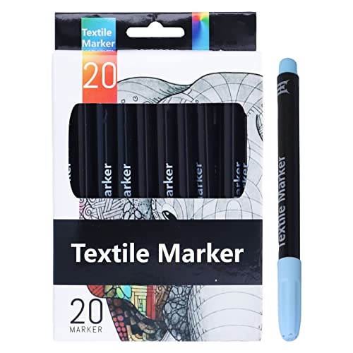 ANKROYU 20 Stück Stoffmarker, Stoffstifte, permanent, waschbar, beständig, Stoffmalstifte, leuchtende Farben, Markierungsstifte-Set für Erwachsene, Stoff, Schuhe, Taschen ANKROYU 20 Stück Stoffmarker, Stoffstifte, permanent, waschbar, beständig, Stoffmalstifte, leuchtende Farben, Markierungsstifte-Set für Erwachsene, Stoff, Schuhe, Taschen von ANKROYU