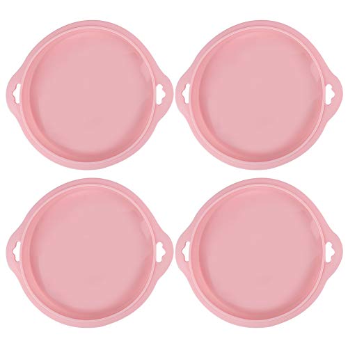 ANKROYU 4pcs silicon geschichtete Kuchenform runde Formform Schimmel Kuchenschale Nicht -Stick -Backwerkzeuge für Familiendinnerpartys Picknicks Camping Pink Green S L. (S) von ANKROYU