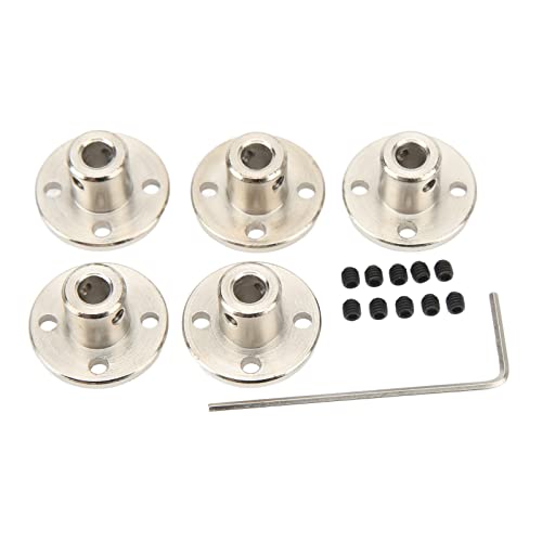 ANKROYU 5pcs RC Guide -Wellenkupplung 5mm Innendurchmesser Hochleistungsstahl RC Flanschkupplungsstecker für motorische Hardware und mechanische Getriebe Silber Farbe mit Schrauben ANKROYU 5pcs RC Guide -Wellenkupplung 5mm Innendurchmesser Hochleistungsstahl RC Flanschkupplungsstecker für motorische Hardware und mechanische Getriebe Silber Farbe mit Schrauben von ANKROYU