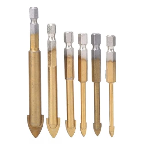 ANKROYU 6 ppc hexagonale Schaftschaftglas Keramikbohrer Bit Set Professionelle Hochleistung für Fliesenmarmorporzellanspiegel Glasbohrung 4mm 5 mm 6 mm 8 mm 10 mm 12 mm von ANKROYU