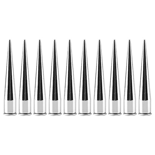 ANKROYU 7 Mm 10 Sets Spike-Schraube, Kegelniete, Metall-Spike-Nieten Und Bolzen Mit Schraubverschluss, Kegel-Spikes-Punk-Nieten, Nieten Mit Scharfer Spitze, Für DIY-Lederhandwerk(Silber) von ANKROYU