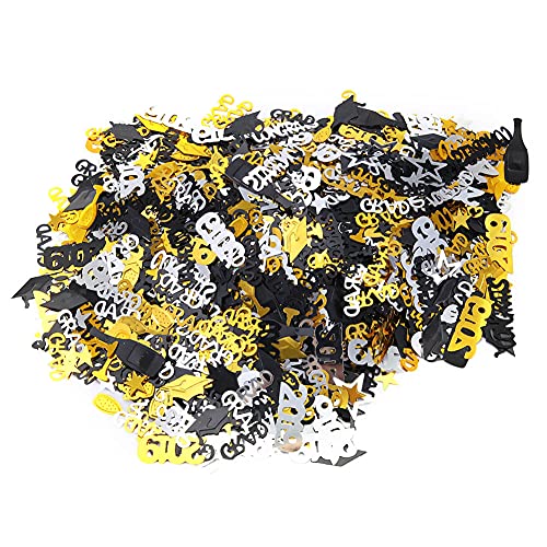 ANKROYU Abschluss Konfetti Sparkling Gold Silber Schwarz Party Dekorationen Premium Tischstreuung Konfetti für Abschlussfeiern Geburtstagsfeierlichkeiten 30G PVC Leichtes dekorativ (16) (Nr. 18) (Nr. von ANKROYU
