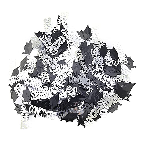 ANKROYU Abschluss Konfetti Sparkling Gold Silber Schwarz Party Dekorationen Premium Tischstreuung Konfetti für Abschlussfeiern Geburtstagsfeierlichkeiten 30G PVC Leichtes dekorativ (16) (Nr. 18) von ANKROYU