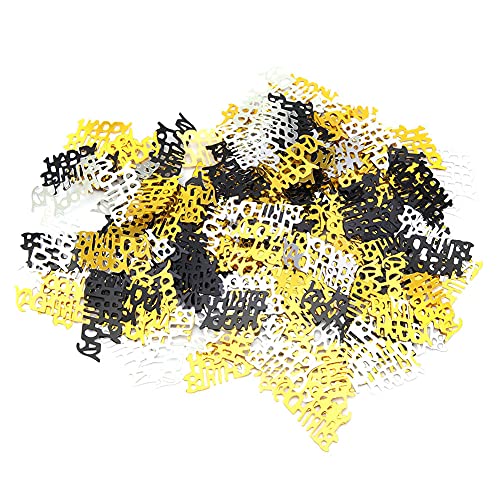 ANKROYU Abschluss Konfetti Sparkling Gold Silber Schwarz Party Dekorationen Premium Tischstreuung Konfetti für Abschlussfeiern Geburtstagsfeierlichkeiten 30G PVC Leichtes dekorativ (16) von ANKROYU