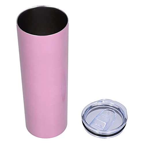 ANKROYU B511 Kaffeebecher, Edelstahl, vakuumisoliert, Reisebecher mit auslaufsicherem Deckel, für Camping, Büro und Zuhause, 600 ml, 304 Edelstahl (B511 Schwarz) (B511 Weiß) (B511 Silber) (B511 Pink) von ANKROYU