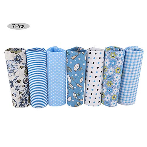 ANKROYU Baumwollstoffquadrate Quiltnähung vorgeschnittener DIY -Blatt 100% weiche bequeme blaue Blüten Maschine Geschnittene glatte ohne Grat für das Handwerk der Heimdekoration S (25*25 cm) (50*50 von ANKROYU