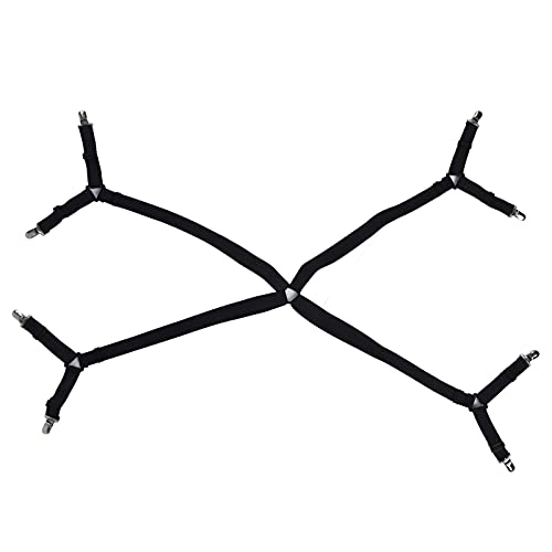 ANKROYU Bettlakenhalter, rutschfest, verstellbar, starker Halt, Klammern für Matratzen, Bettlaken, Tischdecken, Sofabezüge, Heimgebrauch, Nylon, Kunststoff, Legierungsmaterial, 100 (Schwarz) von ANKROYU